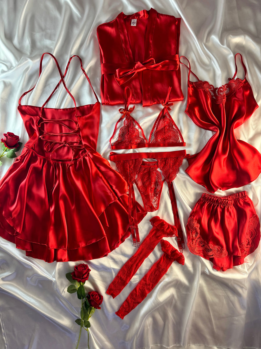 Red Diamond 11 Parça İpek Saten Dev Set